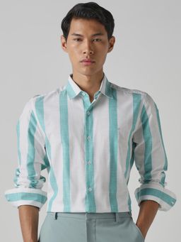 Mufti - White Stripes Men Shirt