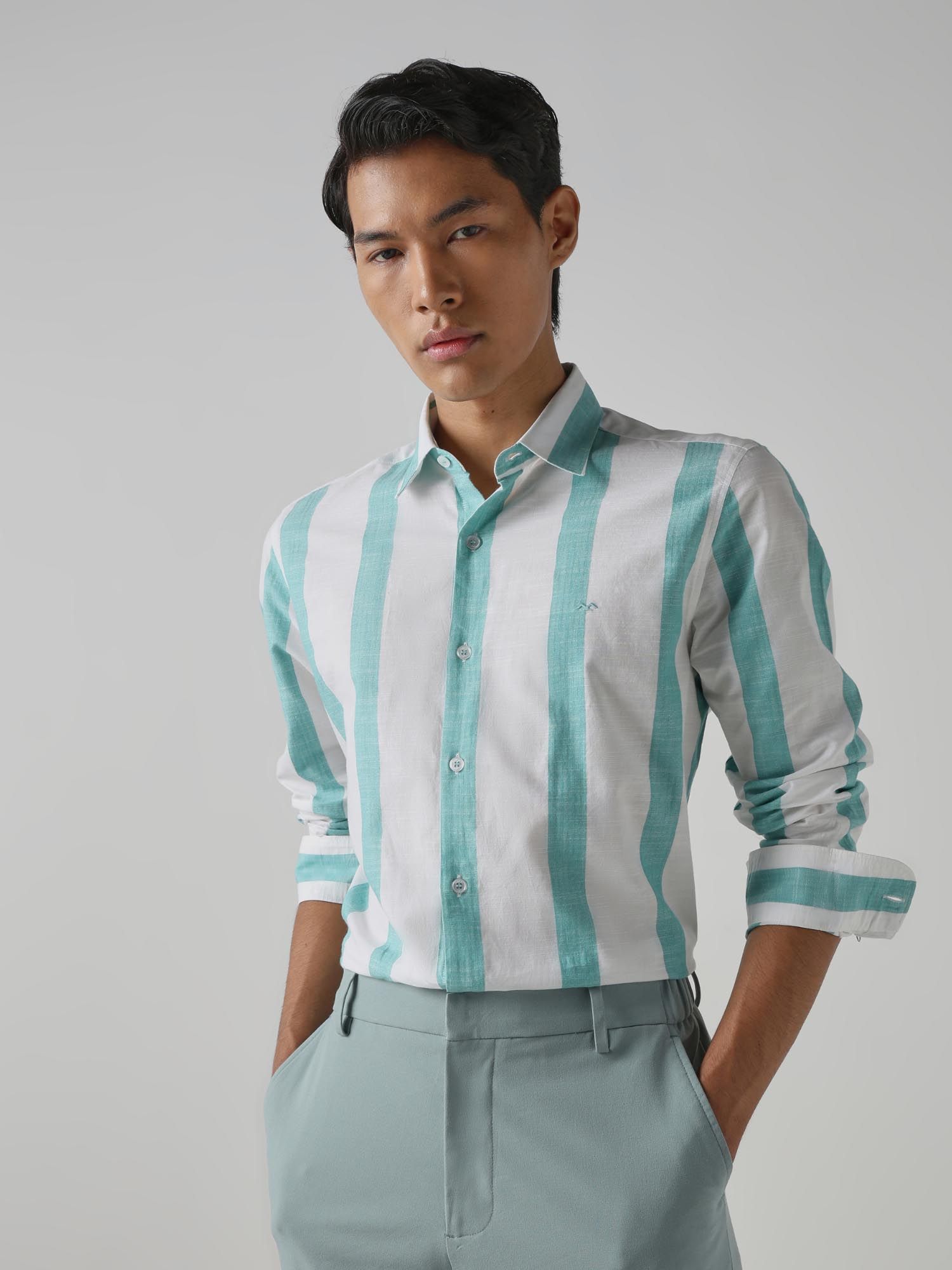 White Stripes Men Shirt