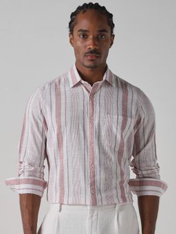 Mufti - Pastel Pink Stripes Men Shirt