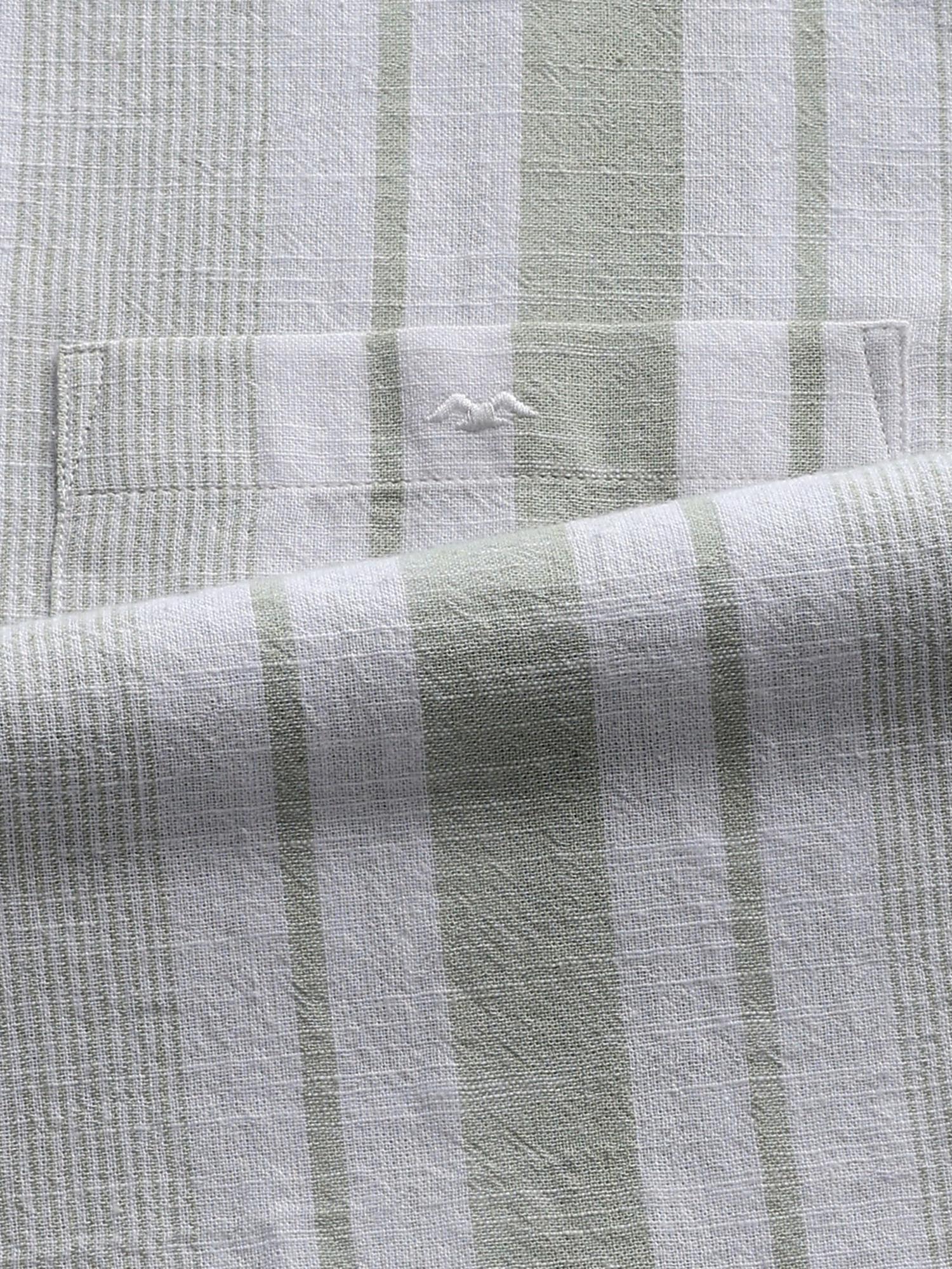 Light Sage Green Stripes Men Shirt