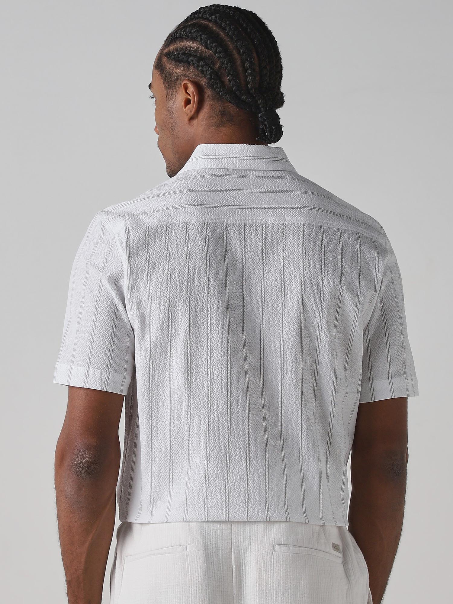 Snow White Stripes Men Shirt