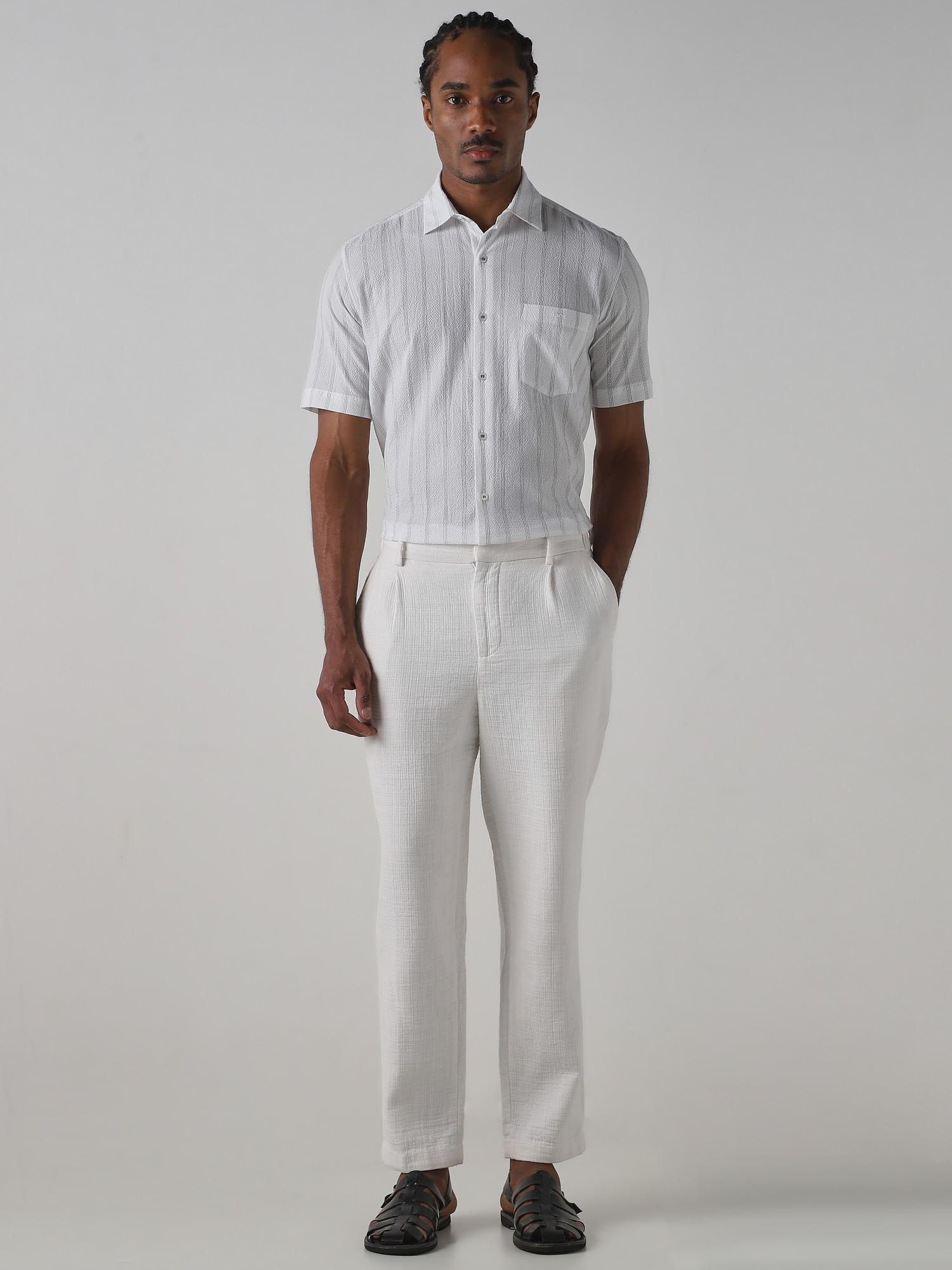 Snow White Stripes Men Shirt