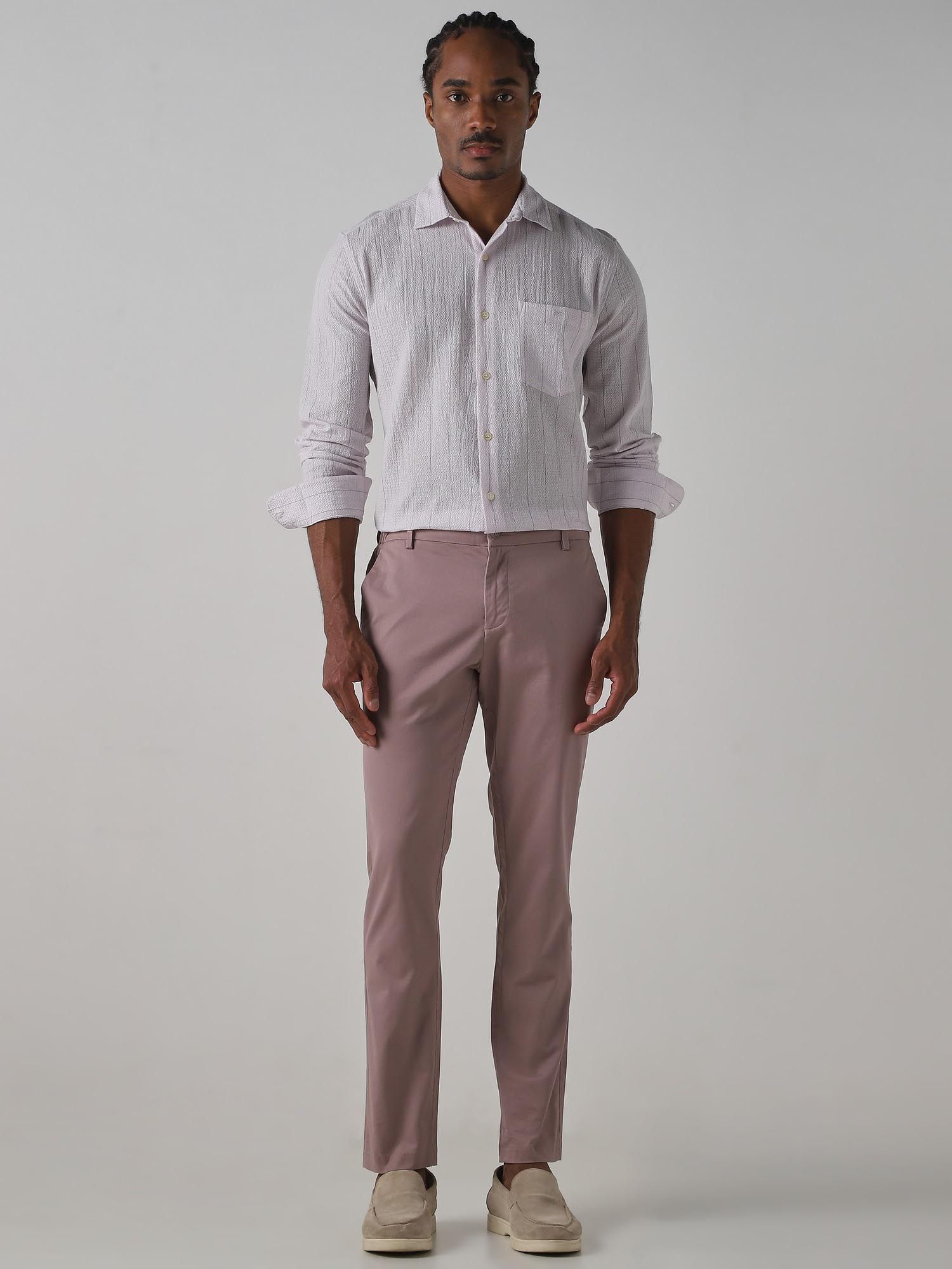 Light Pink Stripes Men Shirt