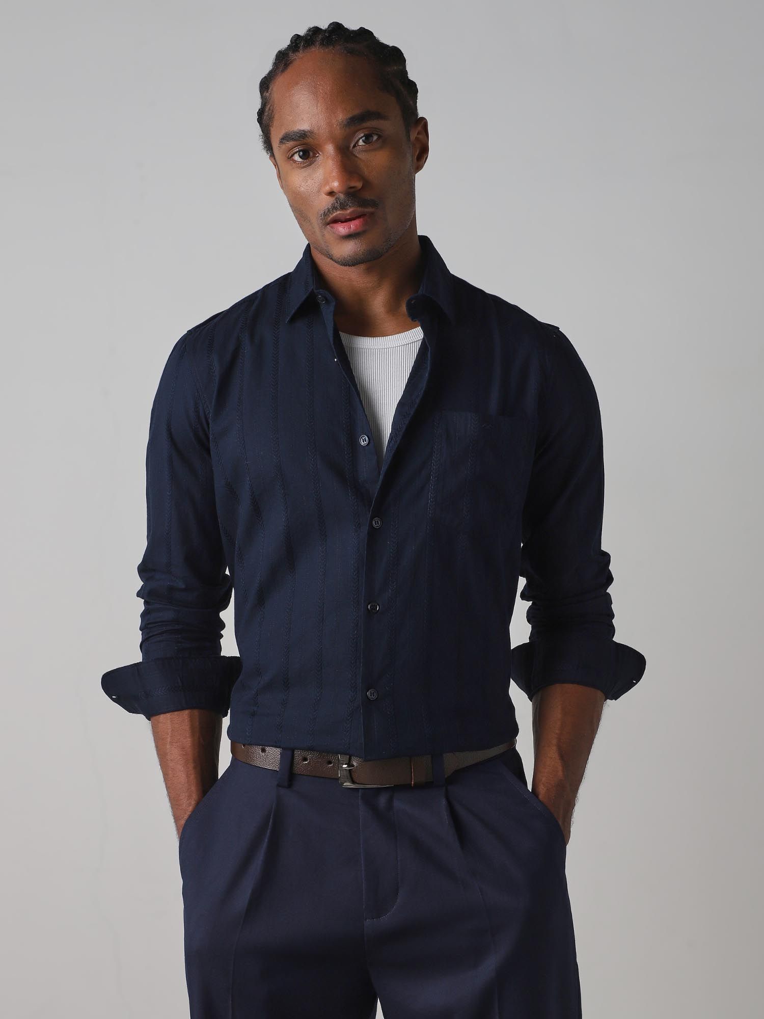 Deep Navy Blue Men Shirt