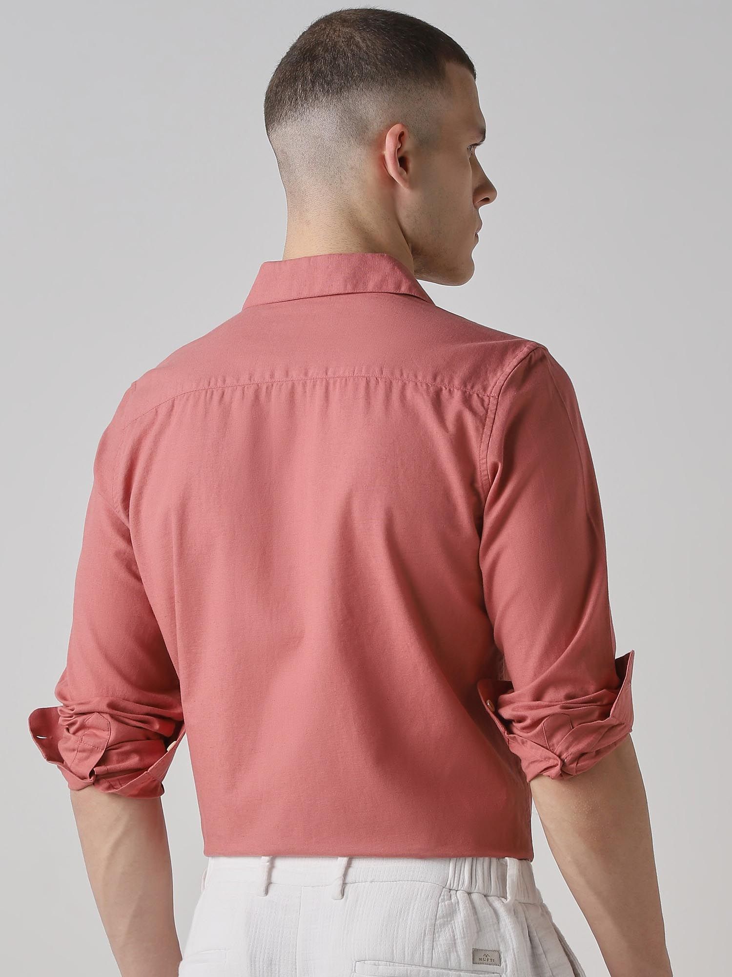 Muted Rose Pink Solid Men Shirt