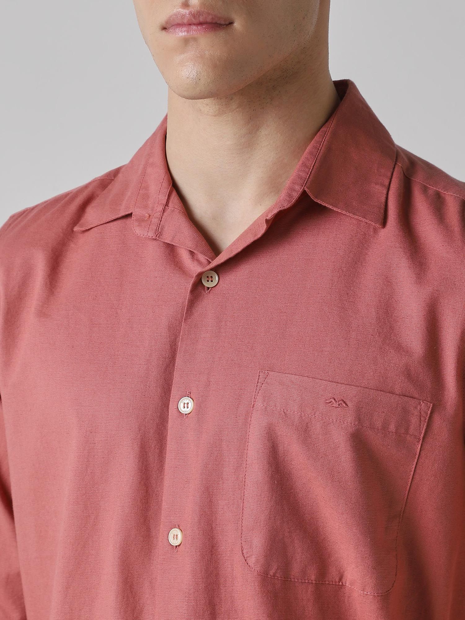 Muted Rose Pink Solid Men Shirt