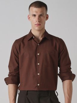 Mufti - Rich Deep Brown Solid Men Shirt