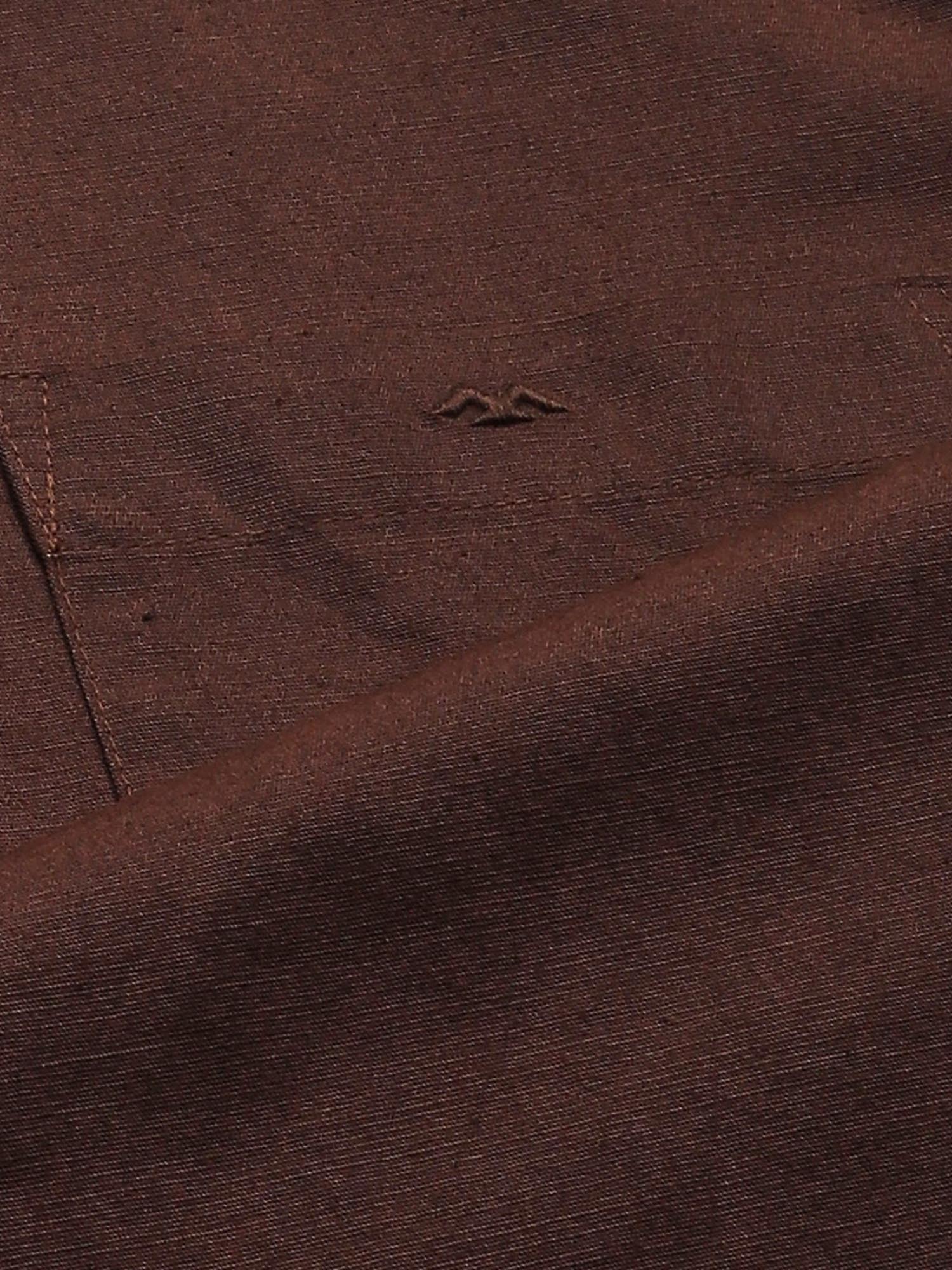 Rich Deep Brown Solid Men Shirt