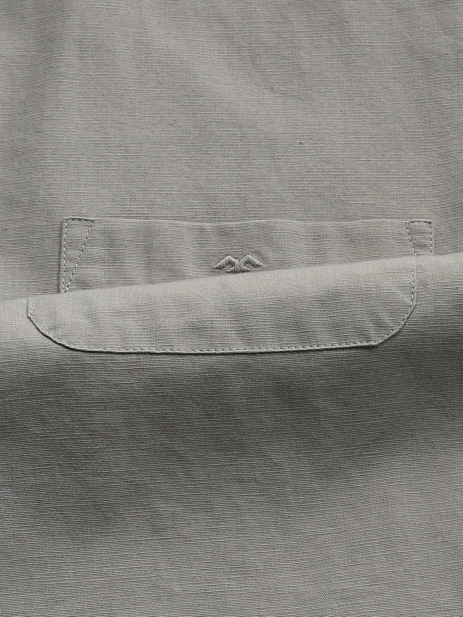 Light Grey Solid Men Shirt