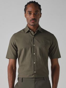Mufti - Olive Solid Men Shirt