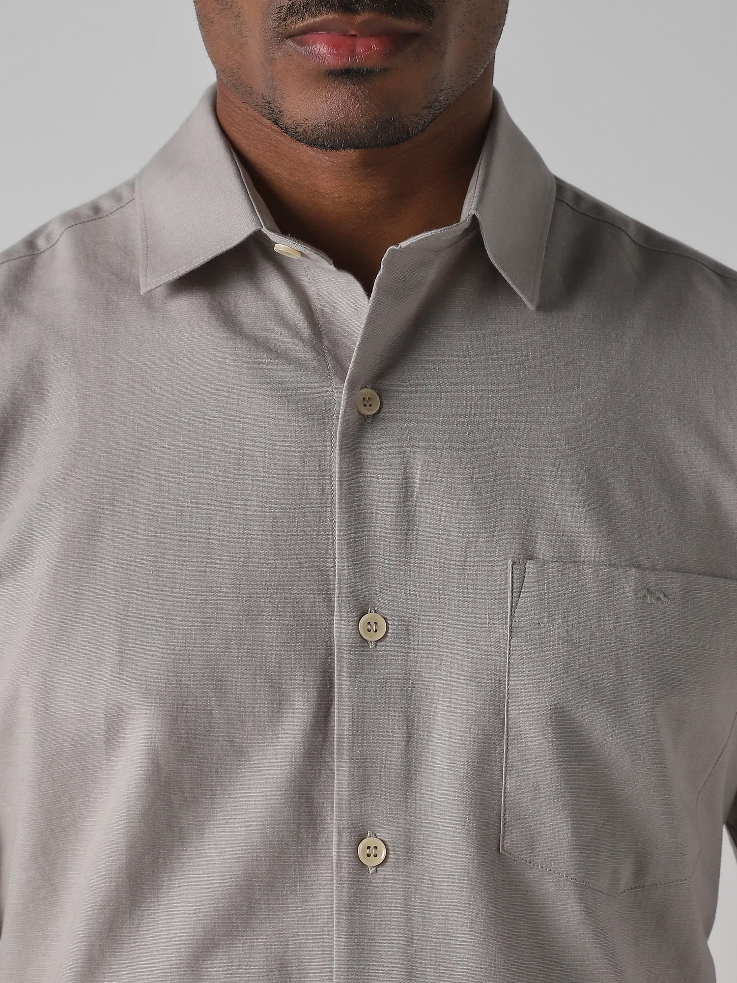 Muted Taupe Solid Men Shirt