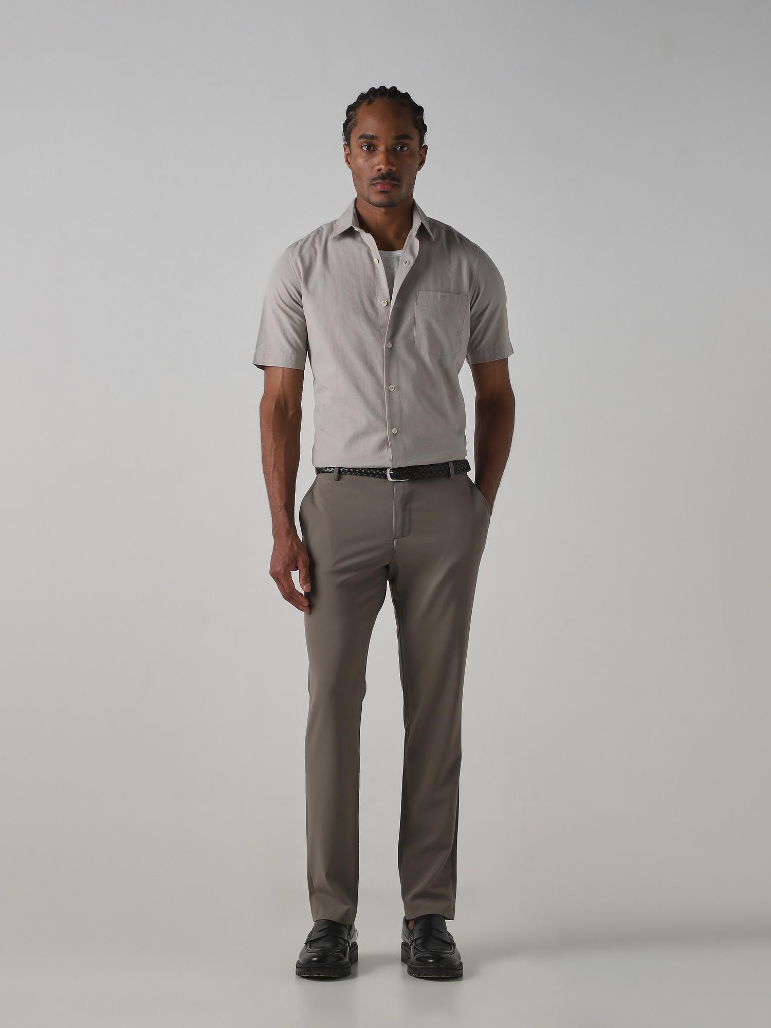 Muted Taupe Solid Men Shirt