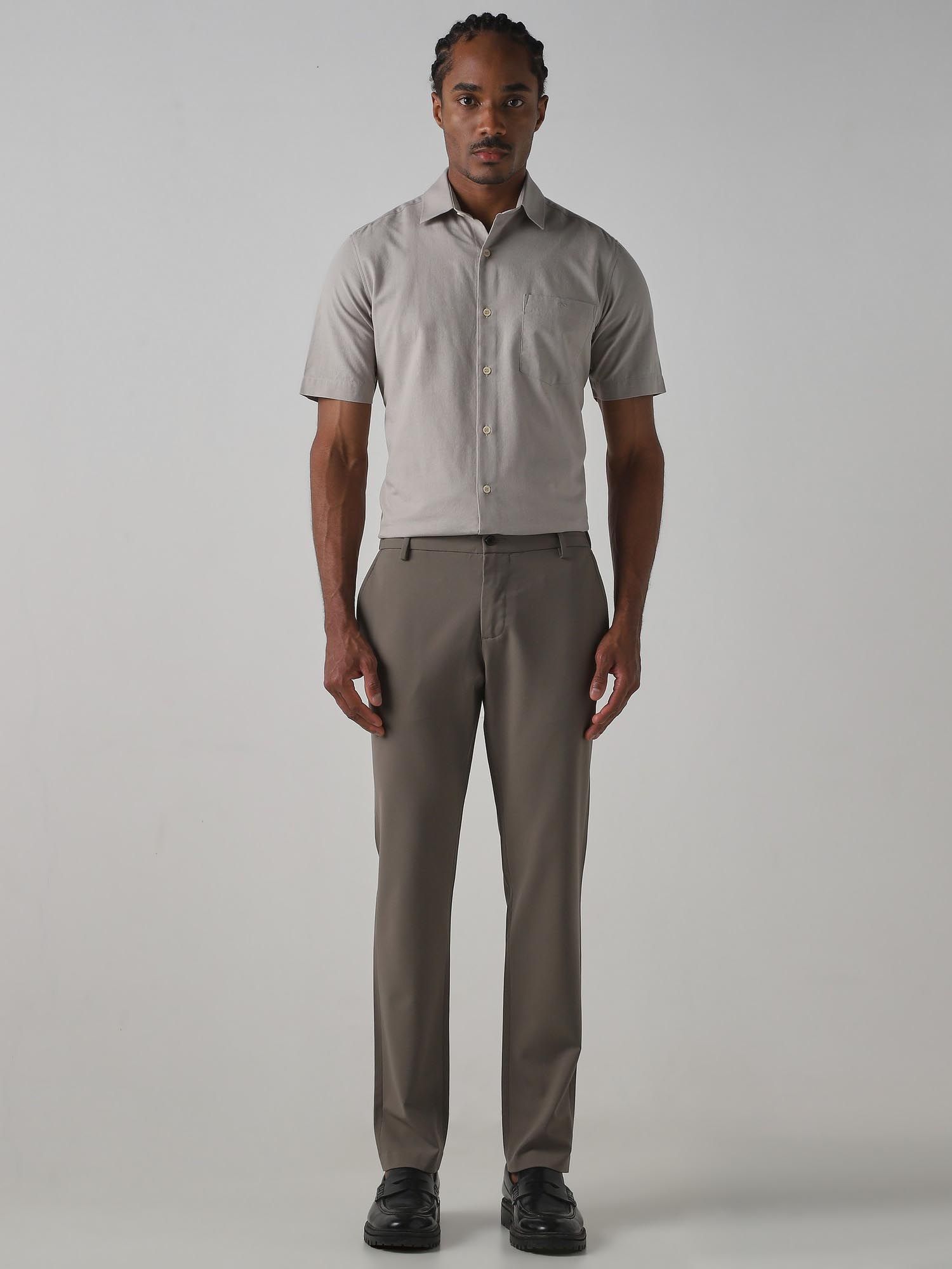 Muted Taupe Solid Men Shirt