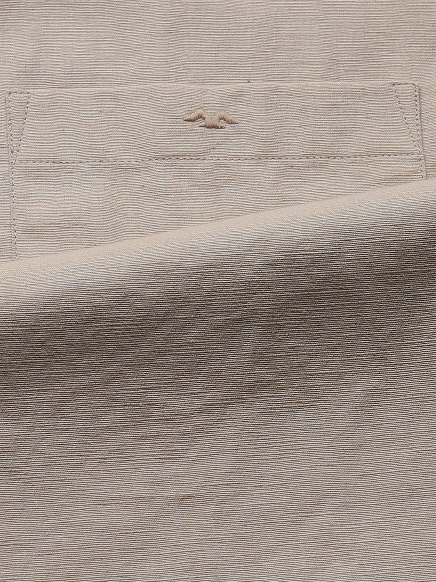 Light Beige Solid Men Shirt