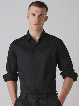 Mufti - Jet Black Solid Men Shirt