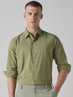 Mufti - Muted Olive Green Solid Men Shirt