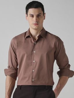 Mufti - Light Brown Solid Men Shirt