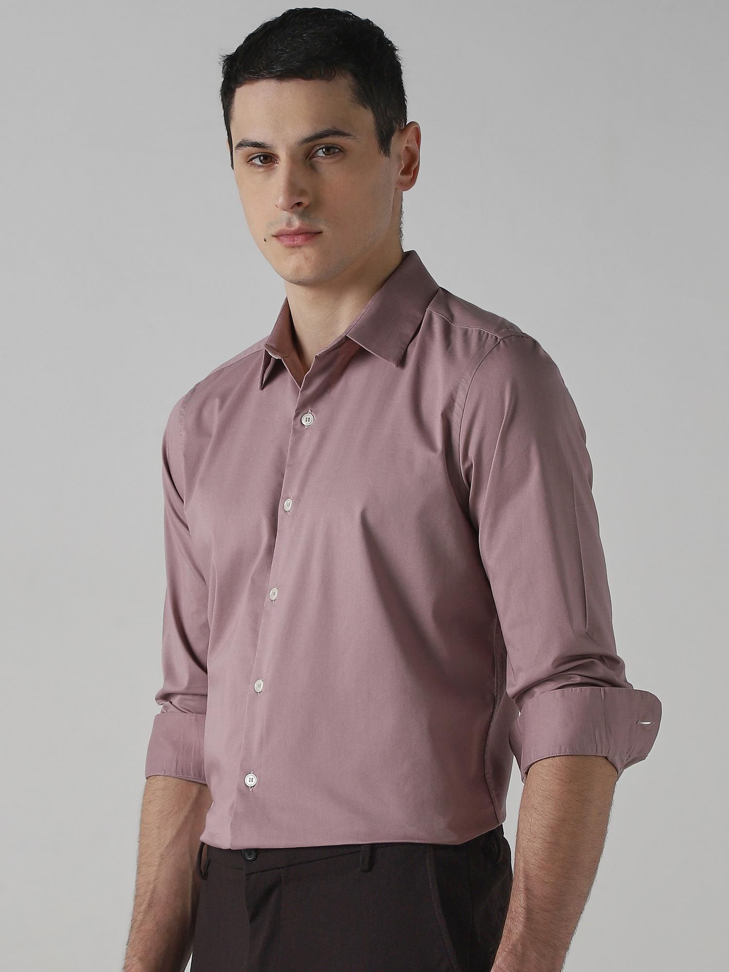Muted Lilac Solid Men Shirt