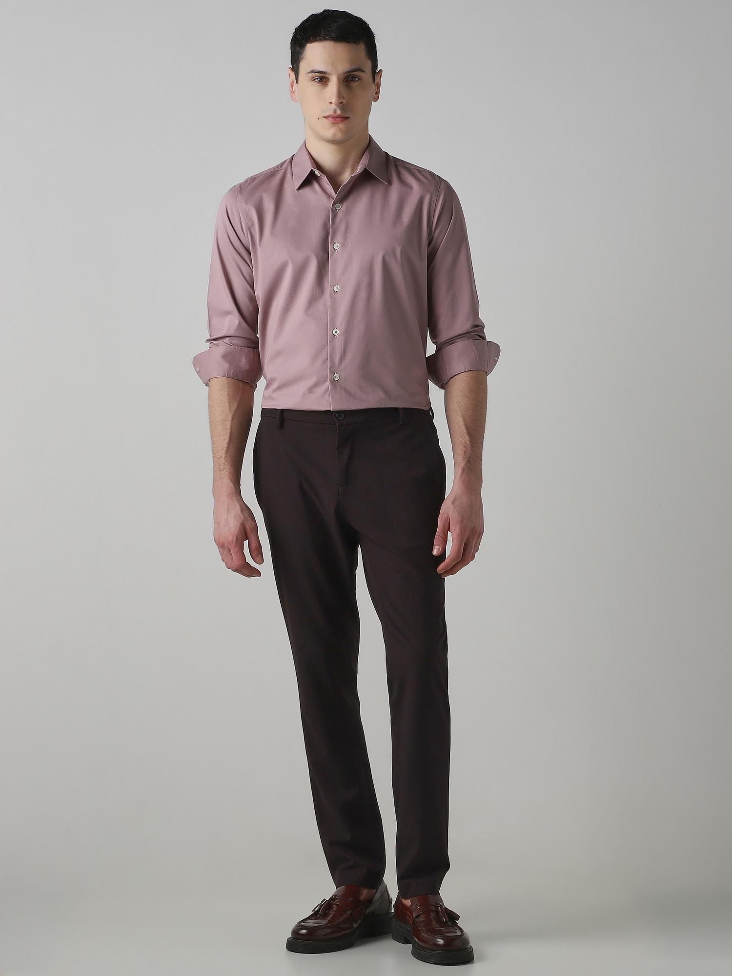 Muted Lilac Solid Men Shirt