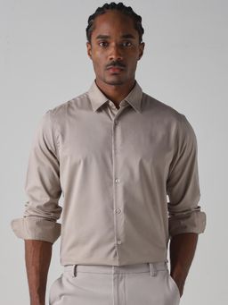 Mufti - Light Grey Solid Men Shirt