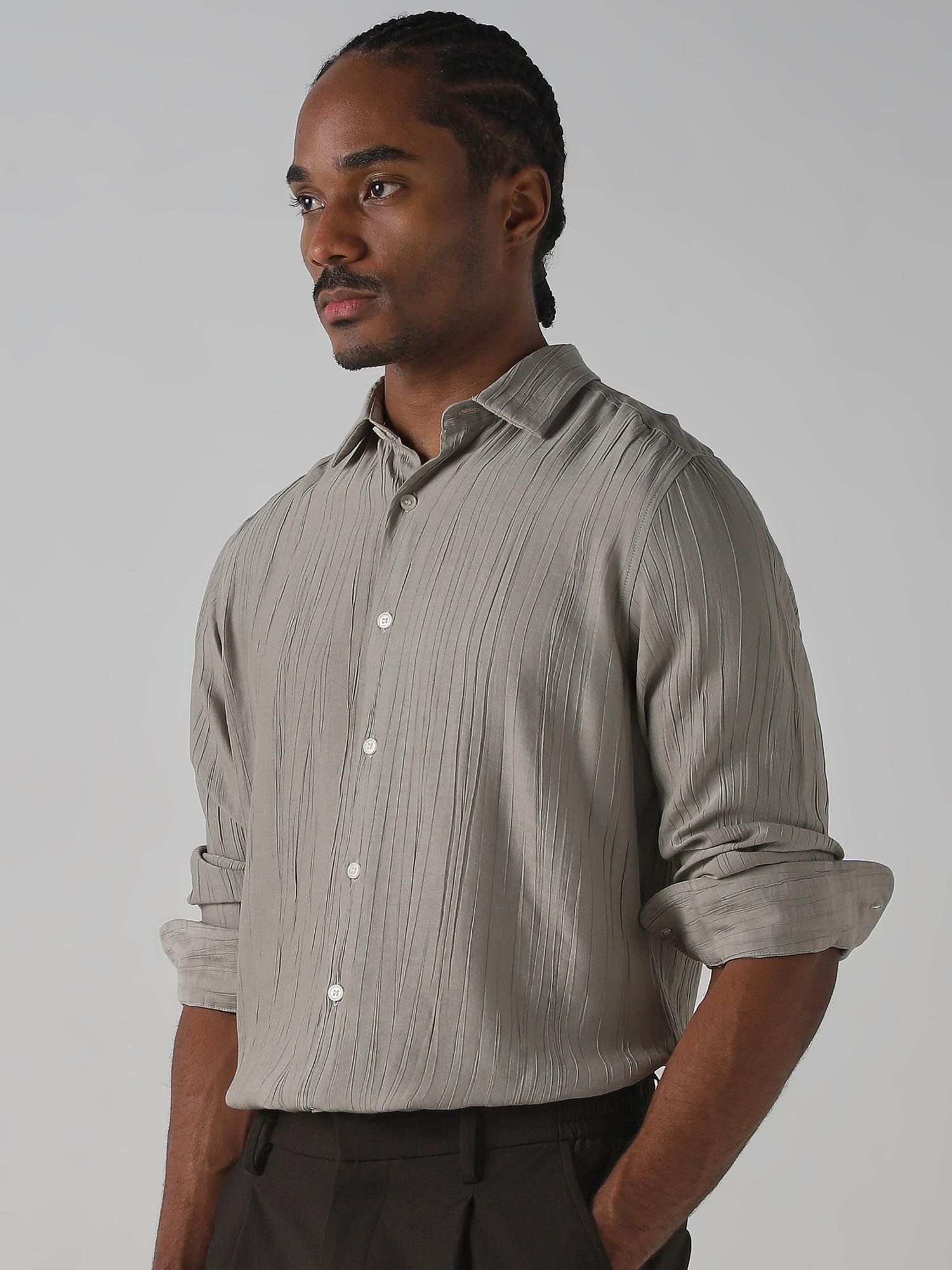 Muted Sage Green Men Shirt
