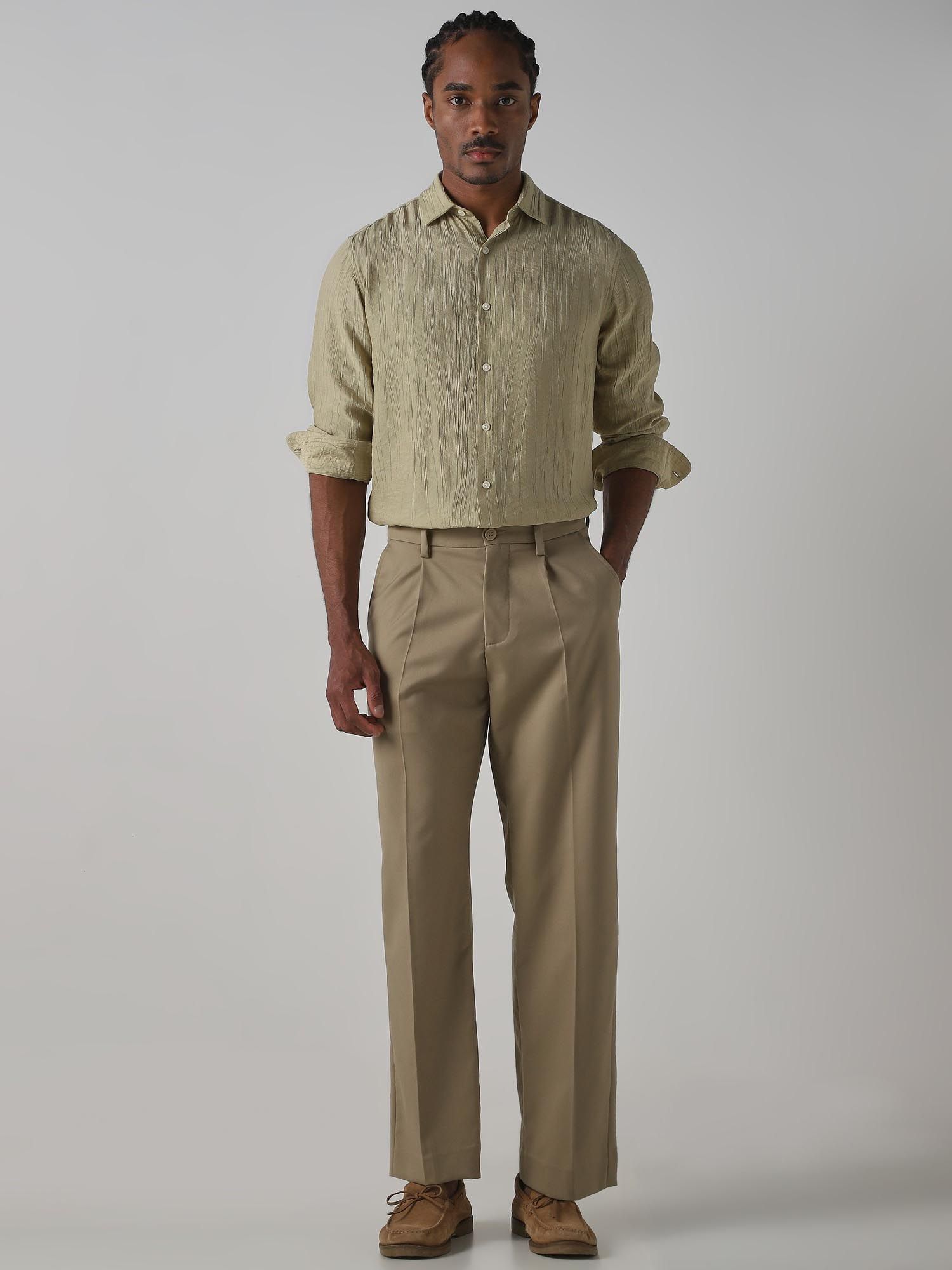 Muted Beige Men Shirt