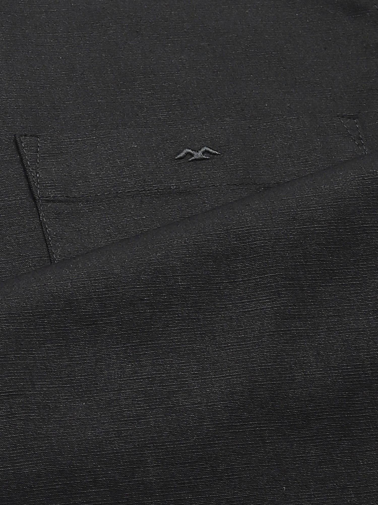 Jet Black Solid Men Shirt