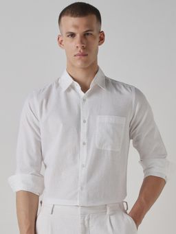 Mufti - Rich Eggshell White Solid Men Shirt