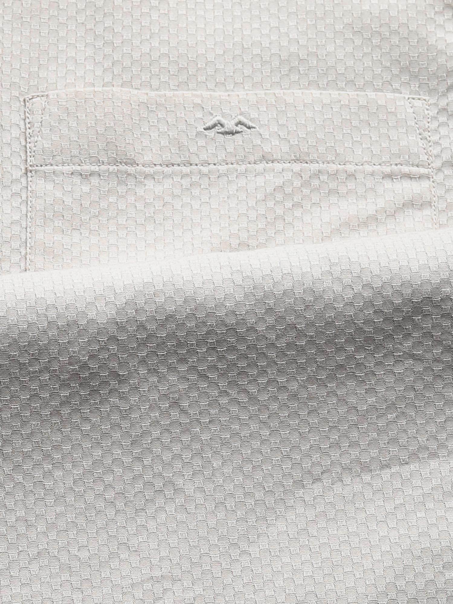 Light Beige Self Design Men Shirt
