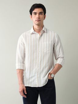 AD By Arvind - Vertical Striped Slim Fit Shirt Yellow