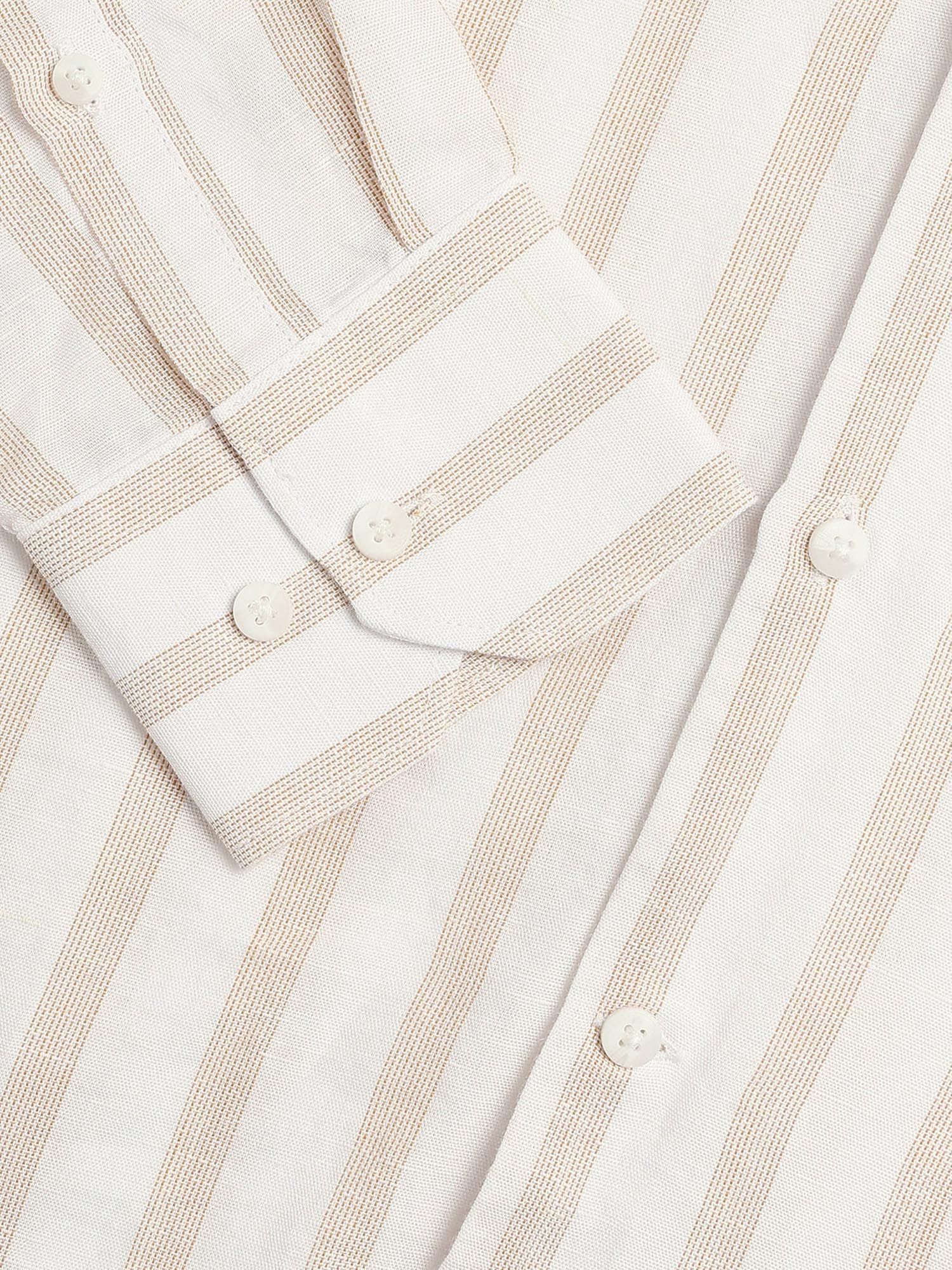 Vertical Striped Slim Fit Shirt Yellow