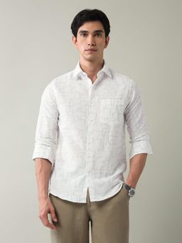 AD By Arvind - Geometric Printed Slim Fit Shirt Grey