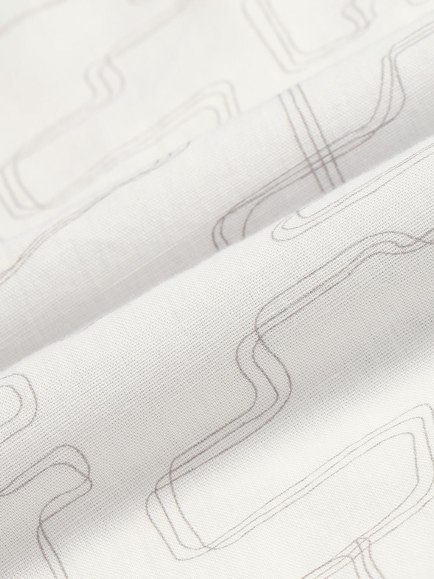 Geometric Printed Slim Fit Shirt Grey