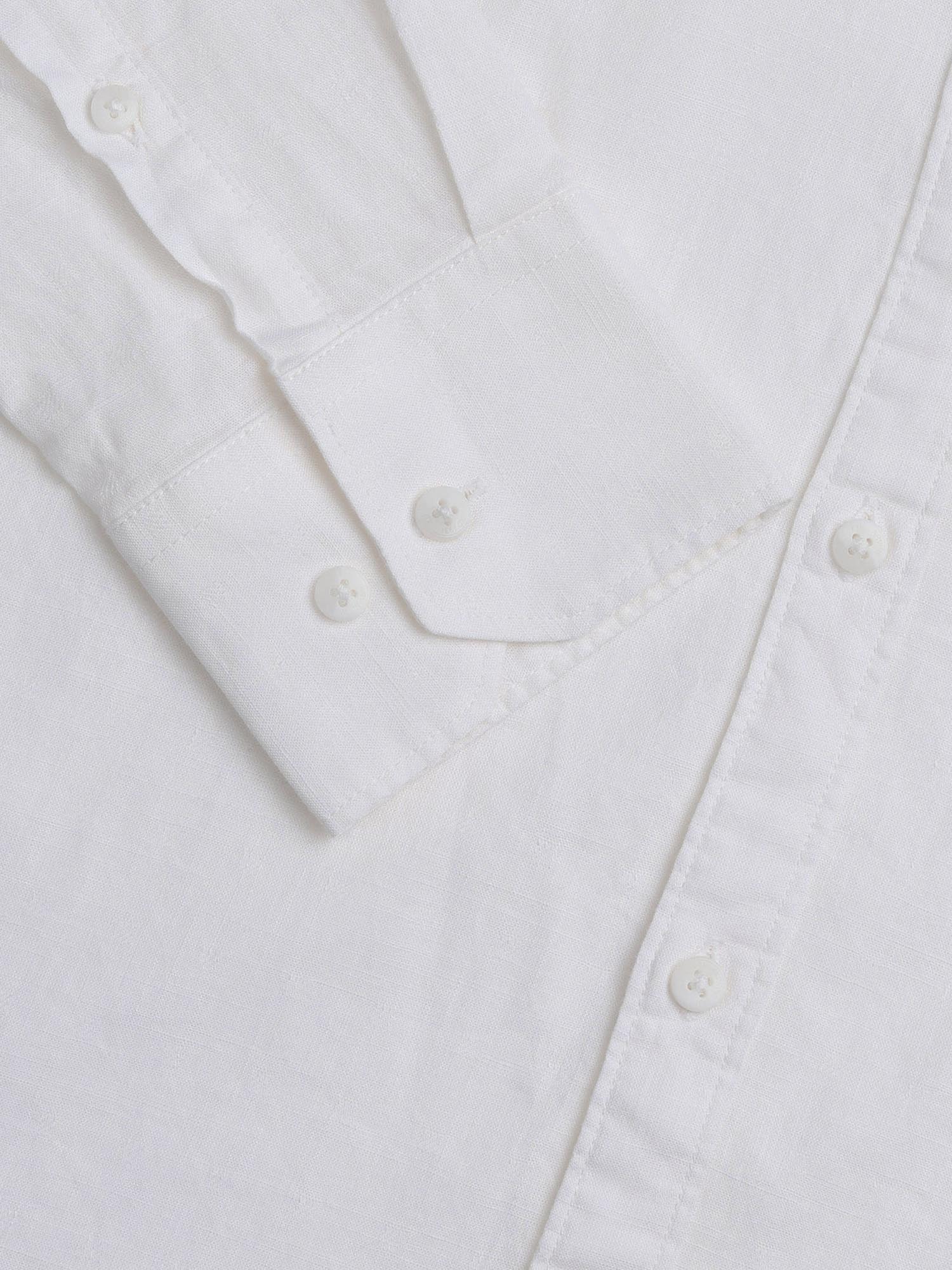 Solid Slim Fit Dobby Shirt White