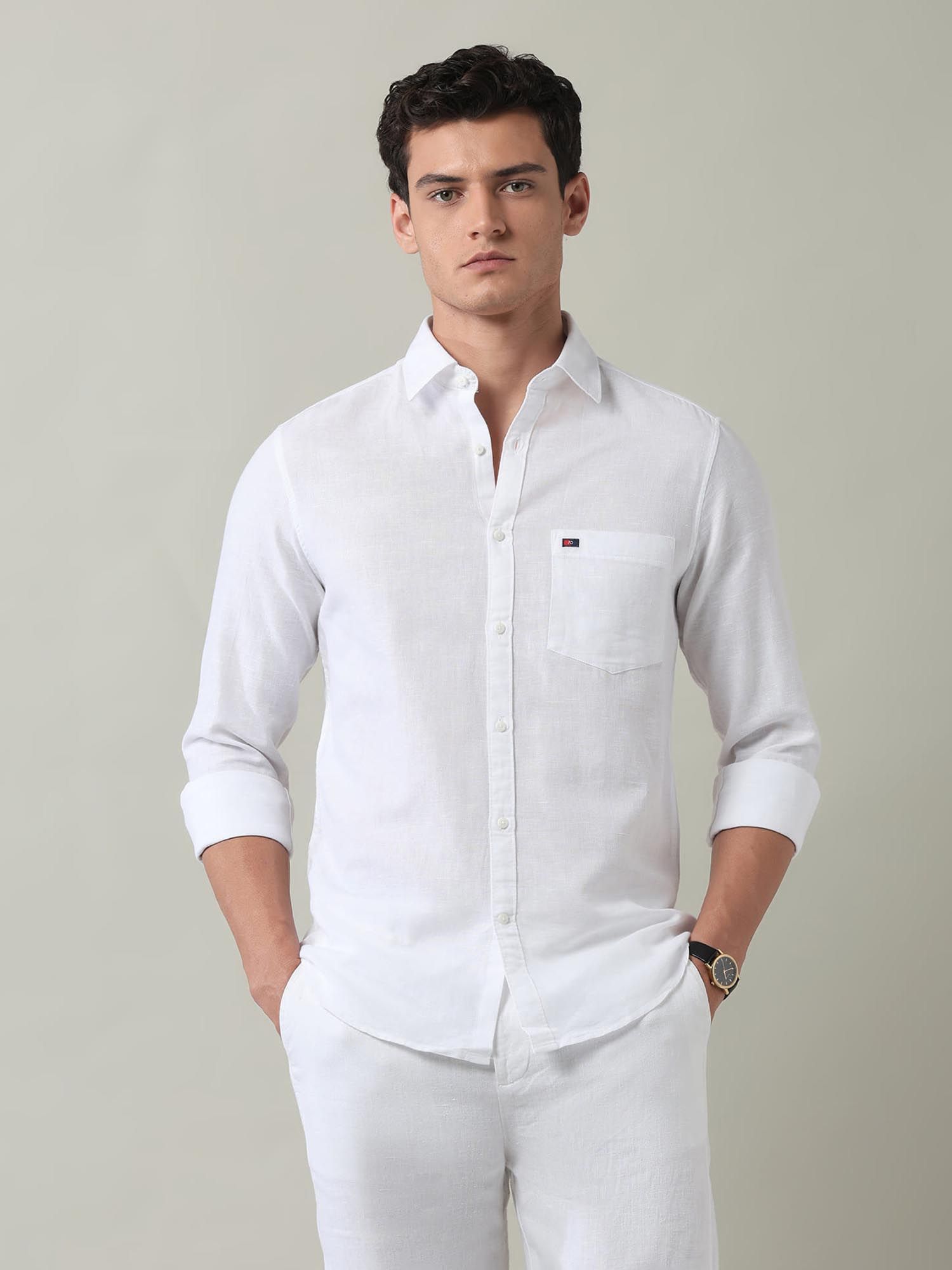 Solid Regular Fit Shirt White