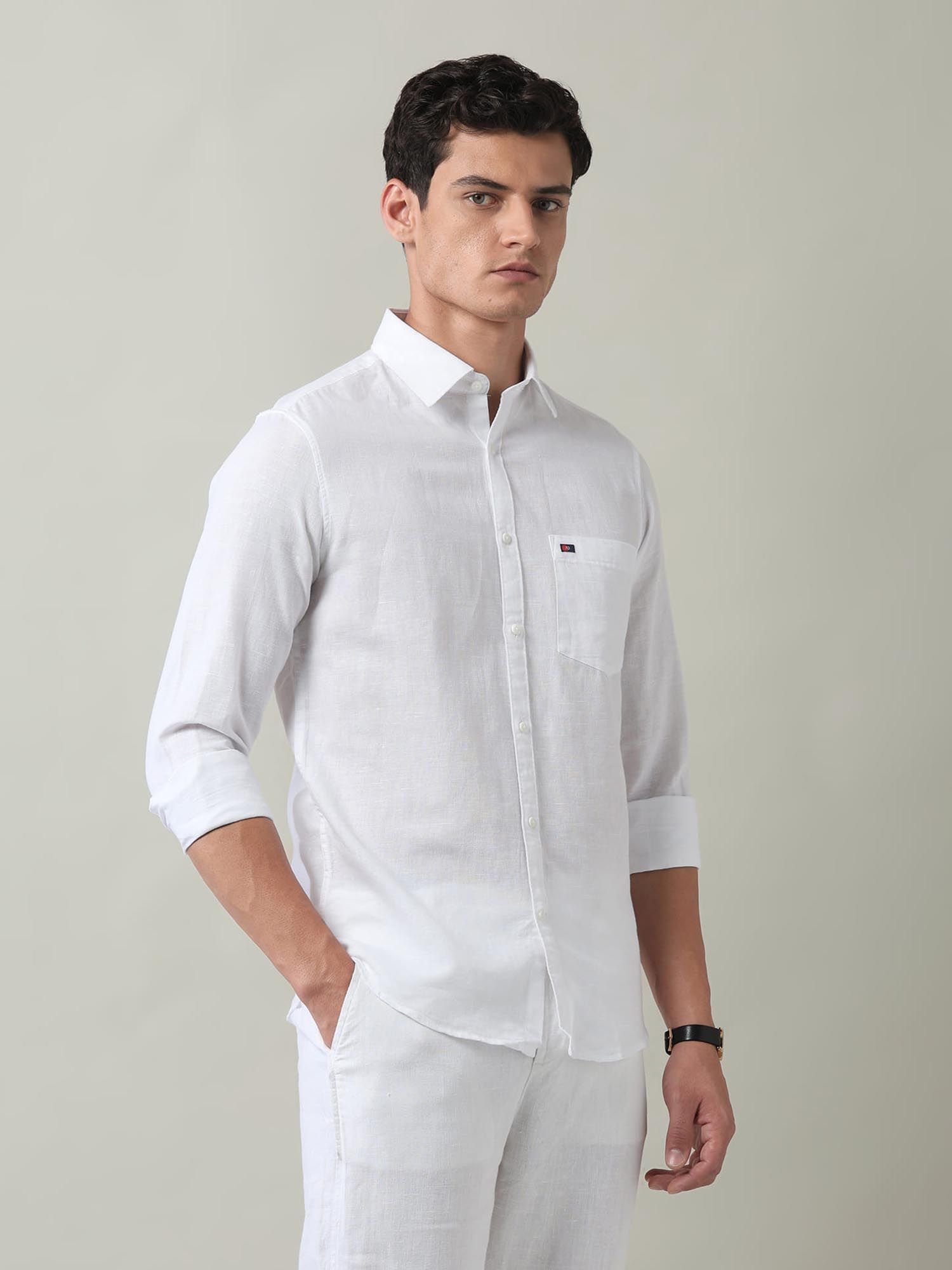 Solid Regular Fit Shirt White