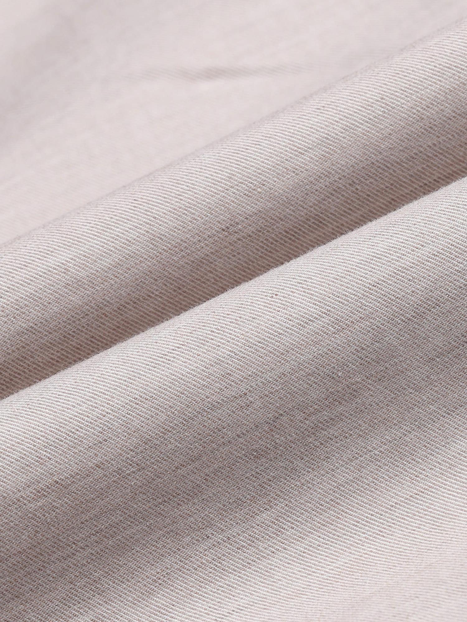 Solid Slim Fit Twill Shirt Beige