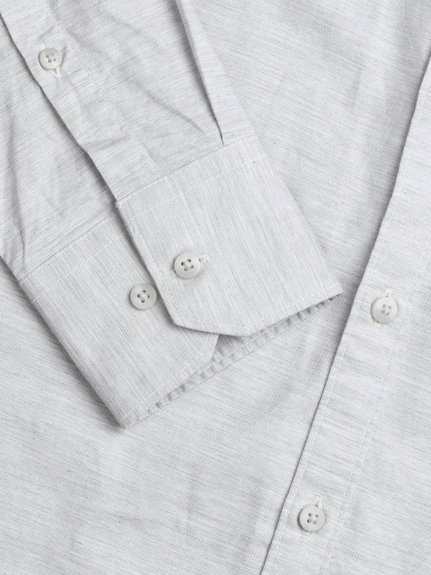 Solid Slim Fit Twill Shirt Grey