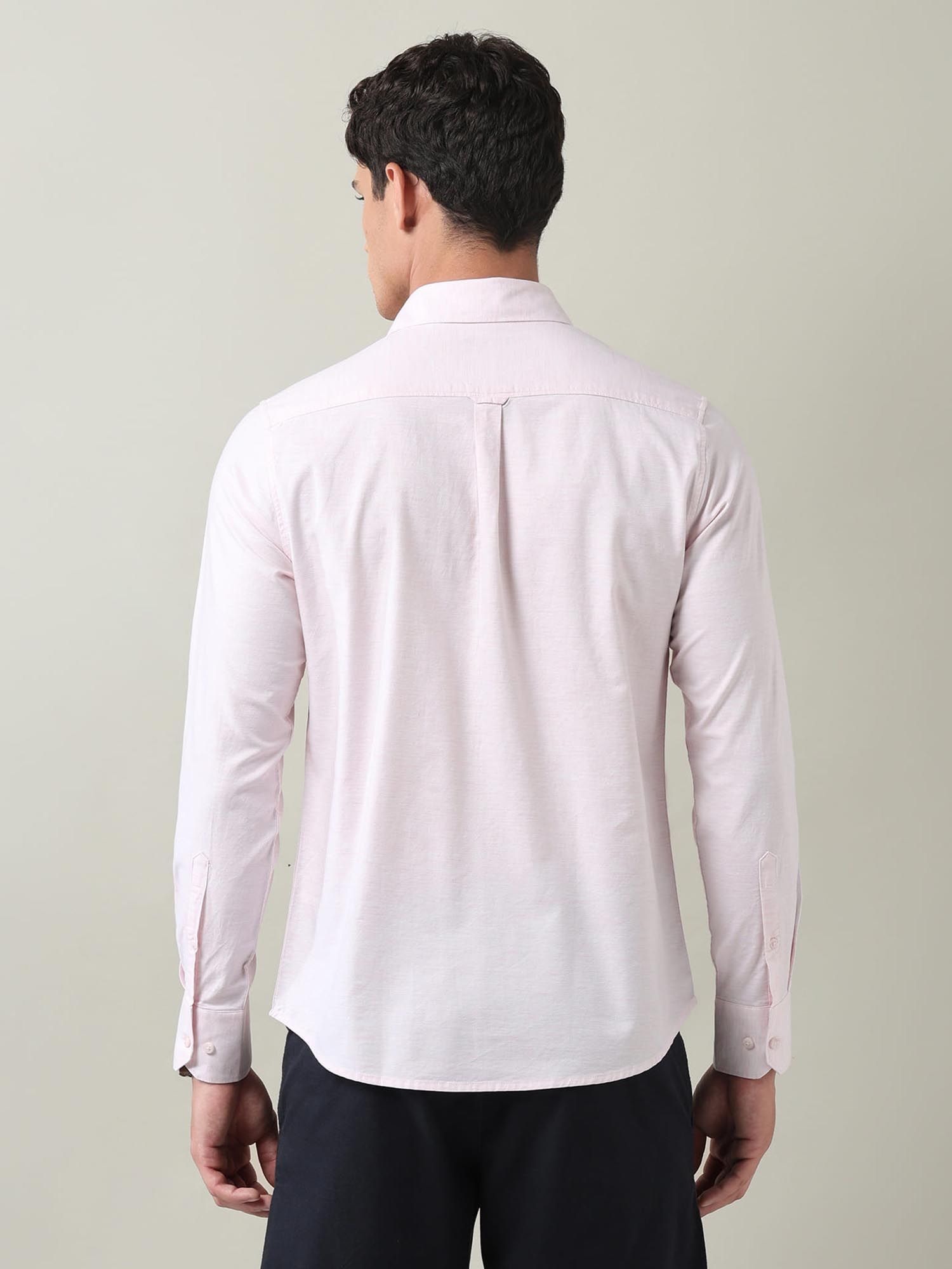 Solid Slim Fit Twill Shirt Pink