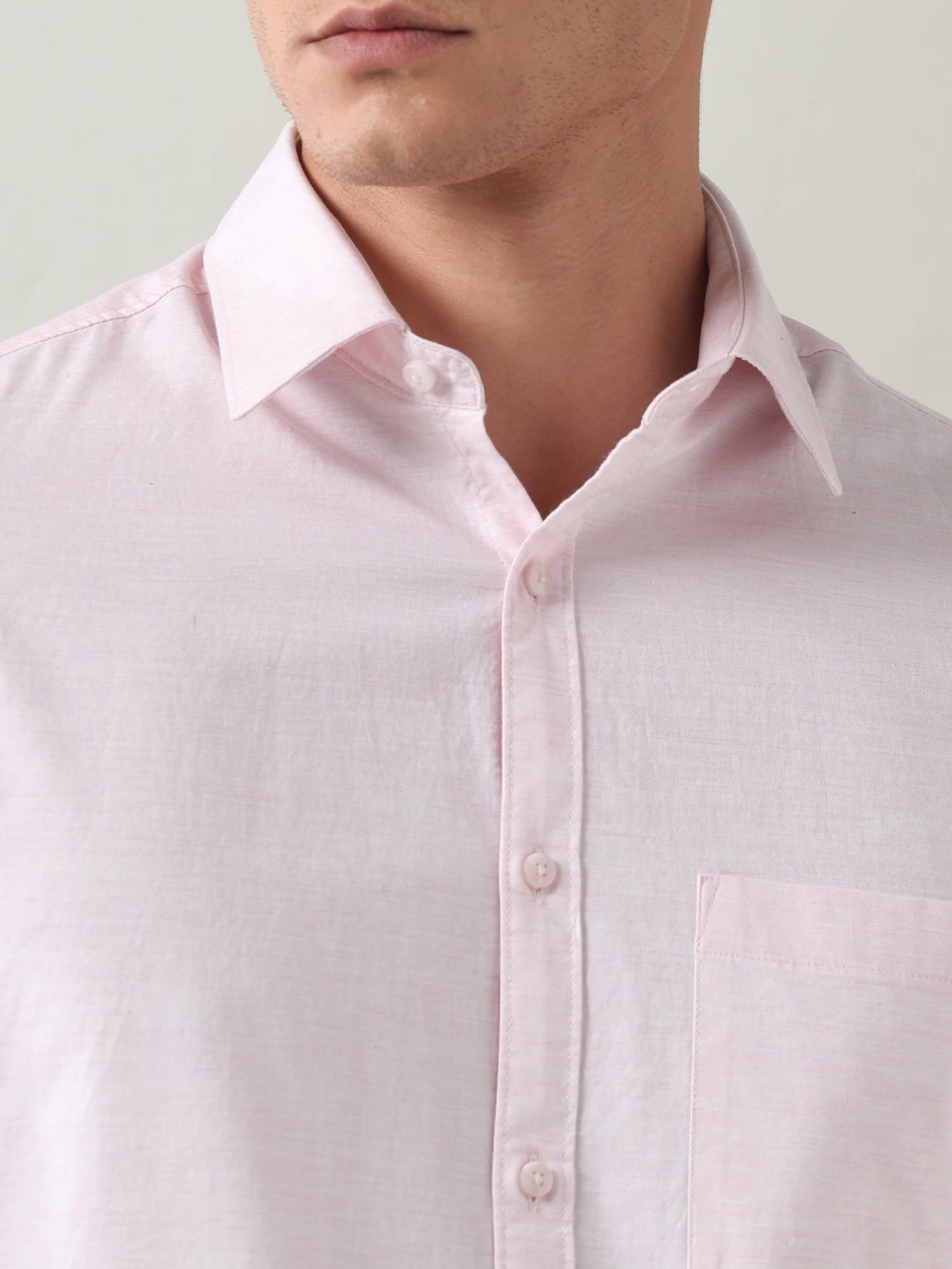 Solid Slim Fit Twill Shirt Pink