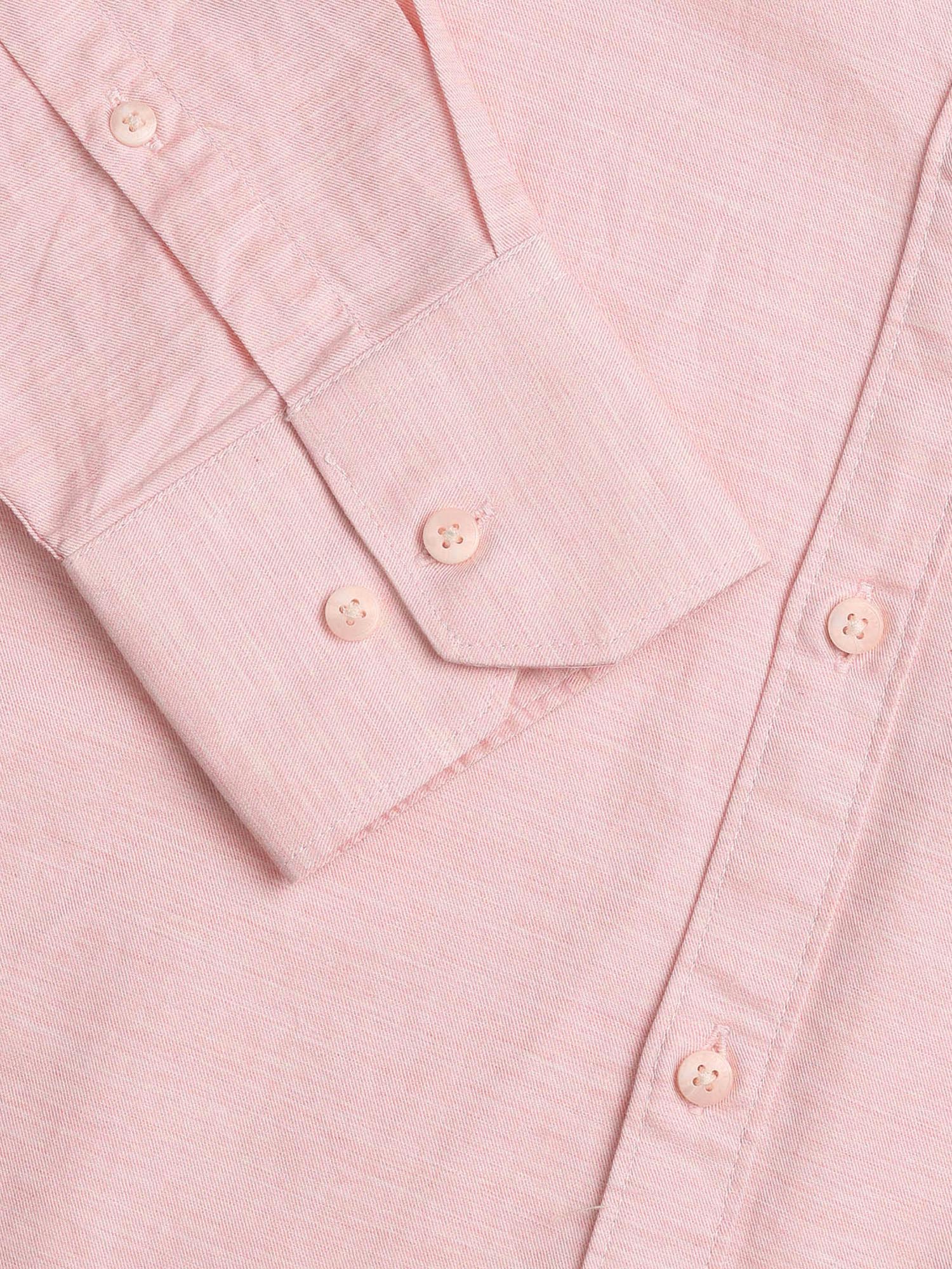 Solid Slim Fit Twill Shirt Pink