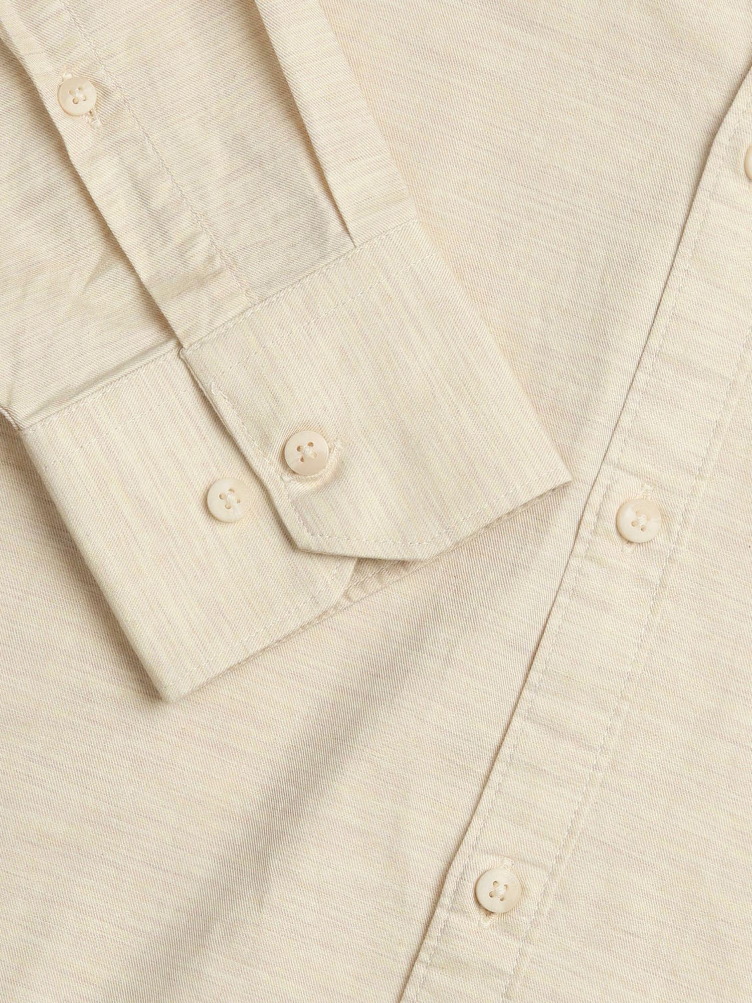 Solid Slim Fit Twill Shirt Yellow