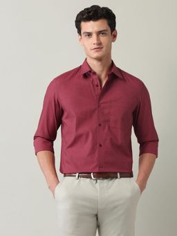AD By Arvind - Solid Regular Fit Shirt Maroon