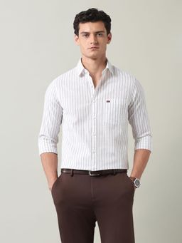 AD By Arvind - Vertical Striped Slim Fit Shirt White