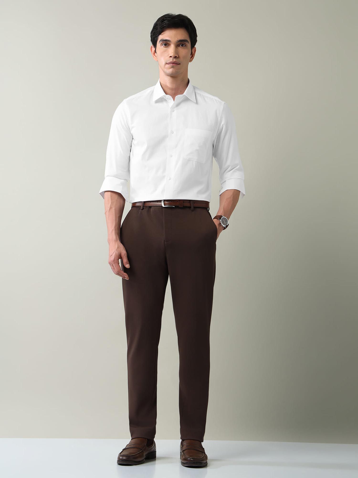 Solid Regular Fit Shirt White