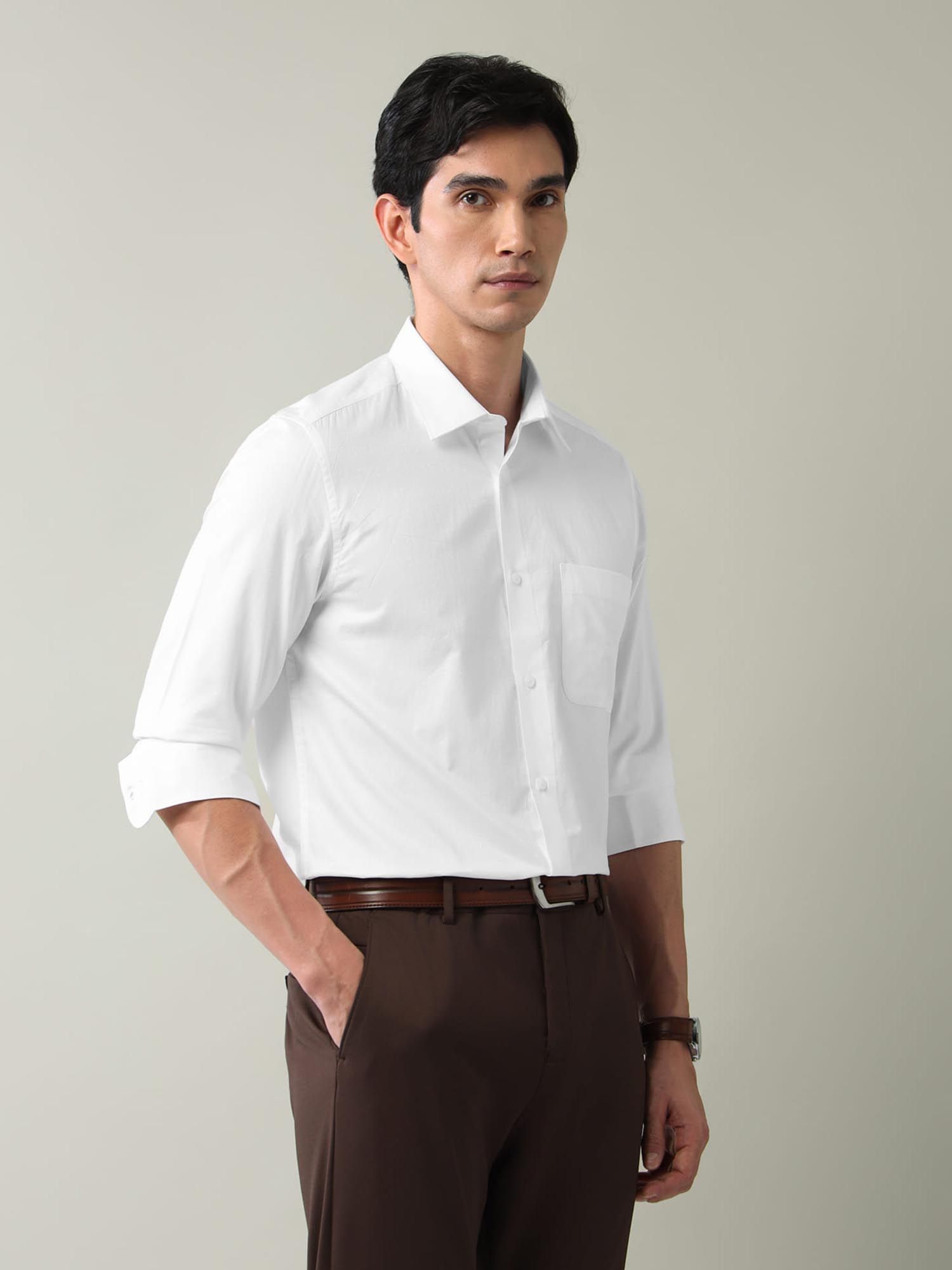 Solid Regular Fit Shirt White