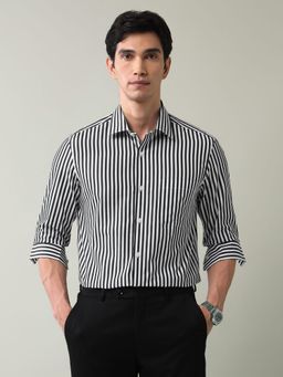 AD By Arvind - Vertical Striped Regular Fit Shirt Black