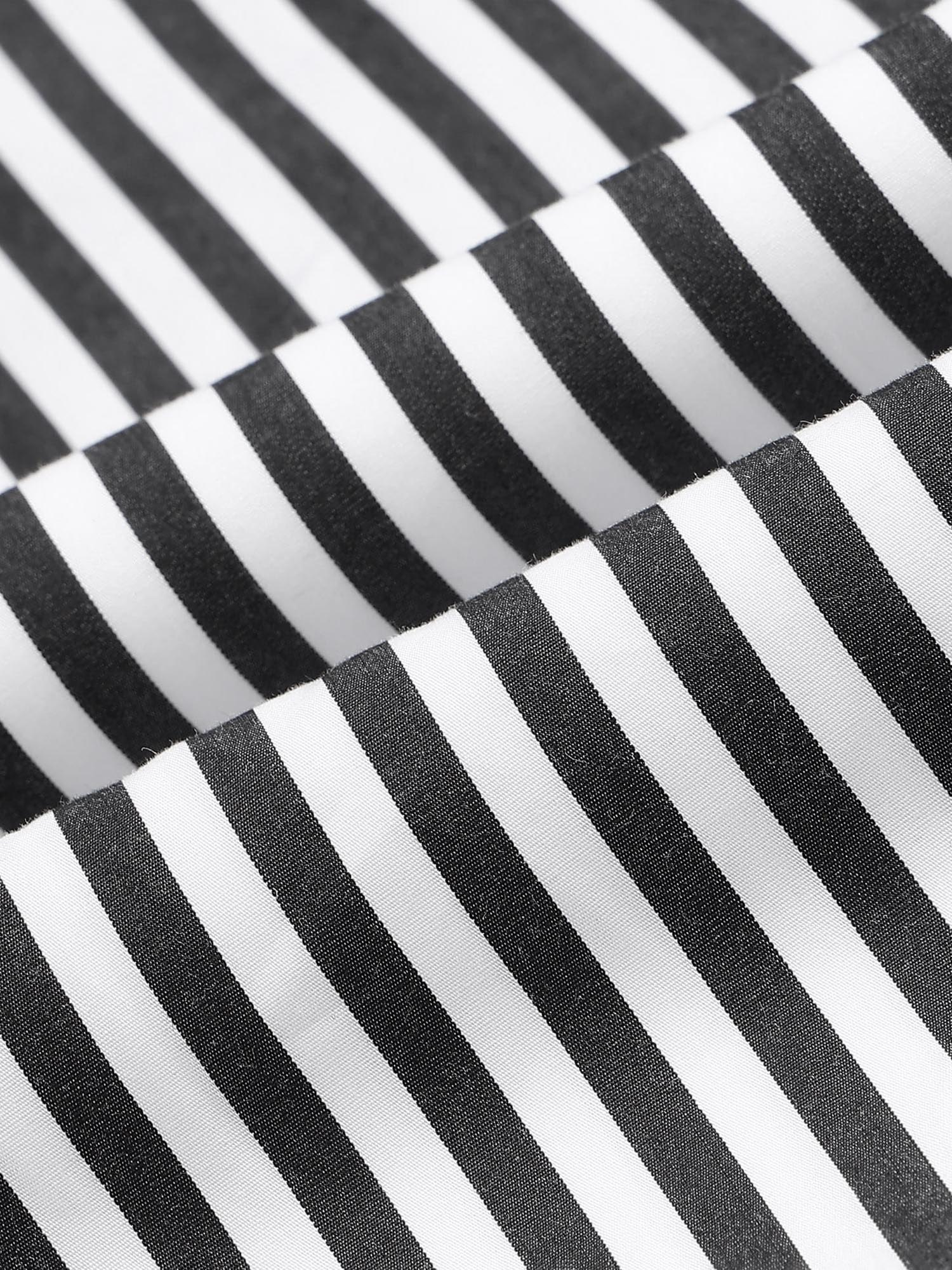 Vertical Striped Regular Fit Shirt Black