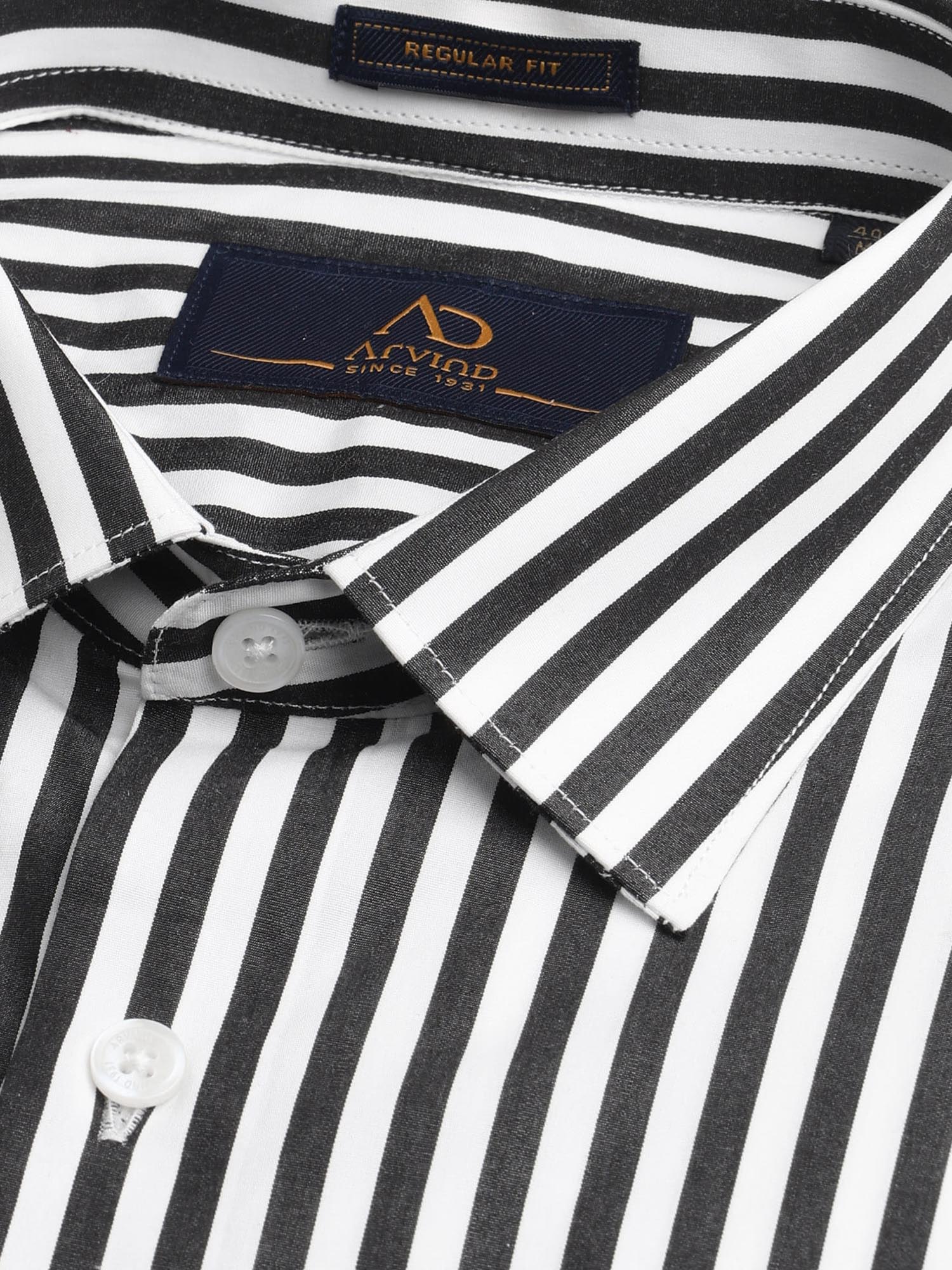 Vertical Striped Regular Fit Shirt Black