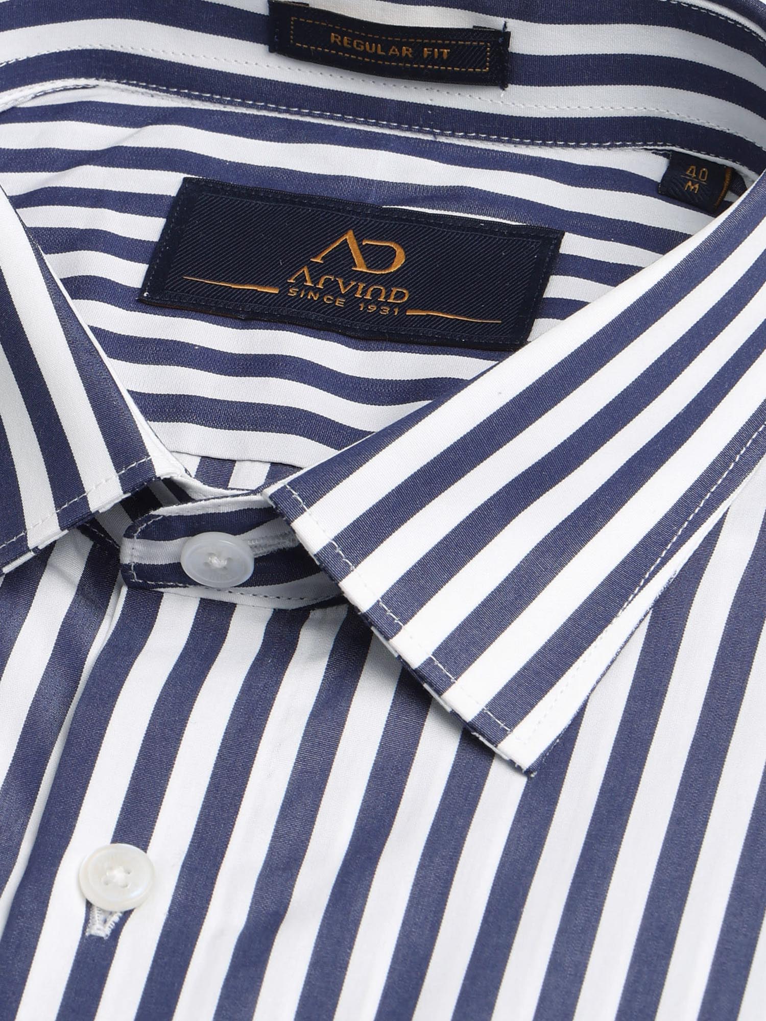 Vertical Striped Regular Fit Shirt Blue